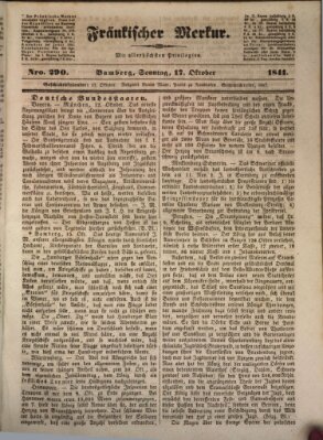 Fränkischer Merkur (Bamberger Zeitung) Sonntag 17. Oktober 1841