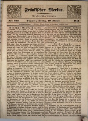 Fränkischer Merkur (Bamberger Zeitung) Dienstag 19. Oktober 1841