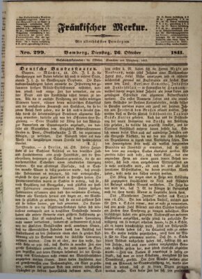 Fränkischer Merkur (Bamberger Zeitung) Dienstag 26. Oktober 1841