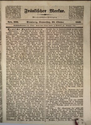 Fränkischer Merkur (Bamberger Zeitung) Donnerstag 28. Oktober 1841