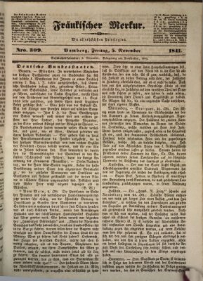 Fränkischer Merkur (Bamberger Zeitung) Freitag 5. November 1841