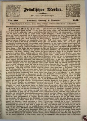 Fränkischer Merkur (Bamberger Zeitung) Samstag 6. November 1841