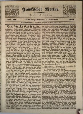 Fränkischer Merkur (Bamberger Zeitung) Sonntag 7. November 1841