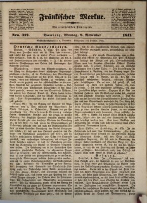 Fränkischer Merkur (Bamberger Zeitung) Montag 8. November 1841