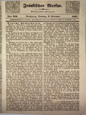 Fränkischer Merkur (Bamberger Zeitung) Dienstag 9. November 1841