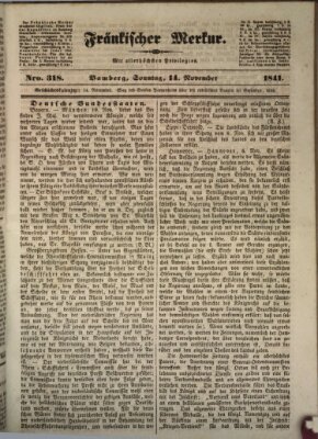 Fränkischer Merkur (Bamberger Zeitung) Sonntag 14. November 1841