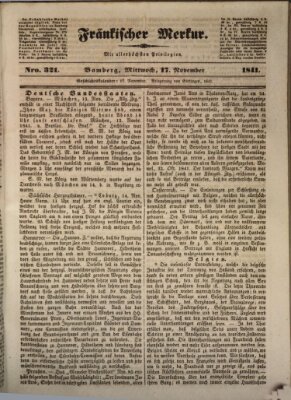 Fränkischer Merkur (Bamberger Zeitung) Mittwoch 17. November 1841