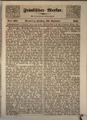 Fränkischer Merkur (Bamberger Zeitung) Samstag 20. November 1841