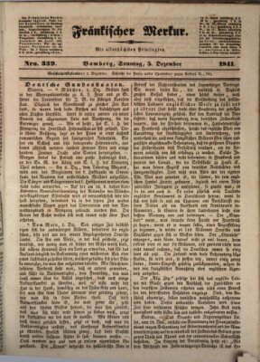 Fränkischer Merkur (Bamberger Zeitung) Sonntag 5. Dezember 1841