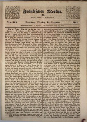 Fränkischer Merkur (Bamberger Zeitung) Dienstag 14. Dezember 1841