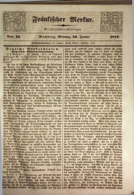 Fränkischer Merkur (Bamberger Zeitung) Montag 16. Januar 1843