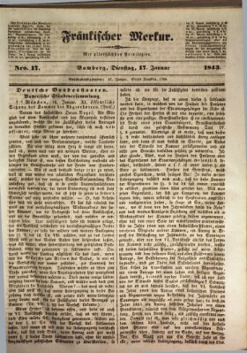 Fränkischer Merkur (Bamberger Zeitung) Dienstag 17. Januar 1843