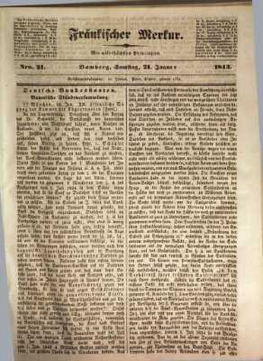 Fränkischer Merkur (Bamberger Zeitung) Samstag 21. Januar 1843