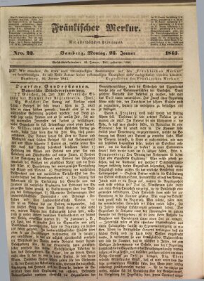 Fränkischer Merkur (Bamberger Zeitung) Montag 23. Januar 1843