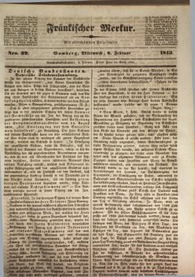 Fränkischer Merkur (Bamberger Zeitung) Mittwoch 8. Februar 1843