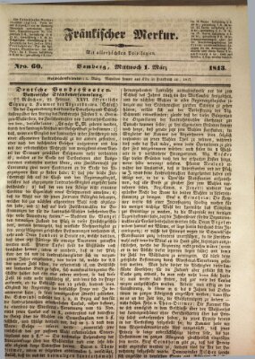 Fränkischer Merkur (Bamberger Zeitung) Mittwoch 1. März 1843