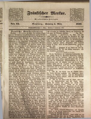 Fränkischer Merkur (Bamberger Zeitung) Sonntag 5. März 1843