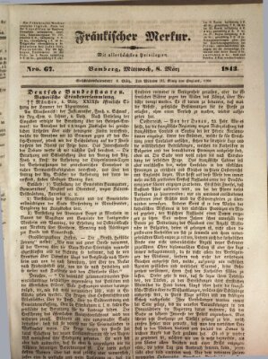 Fränkischer Merkur (Bamberger Zeitung) Mittwoch 8. März 1843