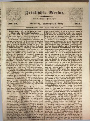 Fränkischer Merkur (Bamberger Zeitung) Donnerstag 9. März 1843