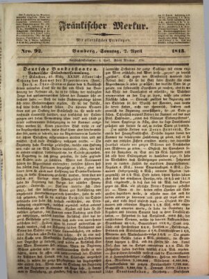 Fränkischer Merkur (Bamberger Zeitung) Sonntag 2. April 1843