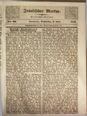 Fränkischer Merkur (Bamberger Zeitung) Donnerstag 6. April 1843