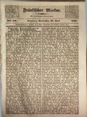 Fränkischer Merkur (Bamberger Zeitung) Donnerstag 20. April 1843