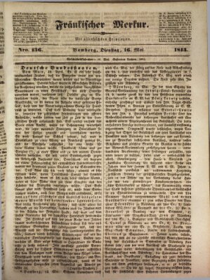 Fränkischer Merkur (Bamberger Zeitung) Dienstag 16. Mai 1843