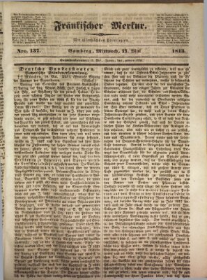 Fränkischer Merkur (Bamberger Zeitung) Mittwoch 17. Mai 1843