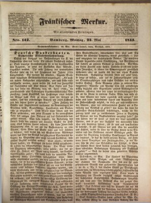 Fränkischer Merkur (Bamberger Zeitung) Montag 22. Mai 1843