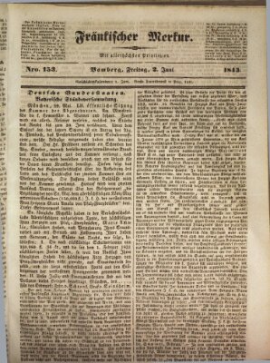 Fränkischer Merkur (Bamberger Zeitung) Freitag 2. Juni 1843