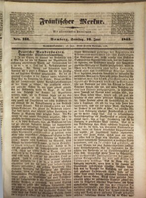 Fränkischer Merkur (Bamberger Zeitung) Samstag 10. Juni 1843