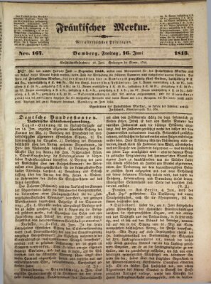 Fränkischer Merkur (Bamberger Zeitung) Freitag 16. Juni 1843