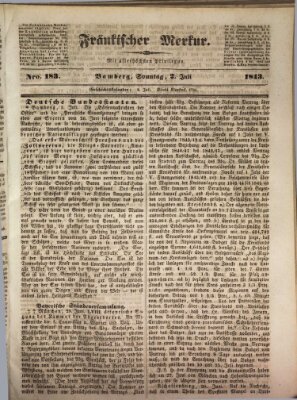 Fränkischer Merkur (Bamberger Zeitung) Sonntag 2. Juli 1843