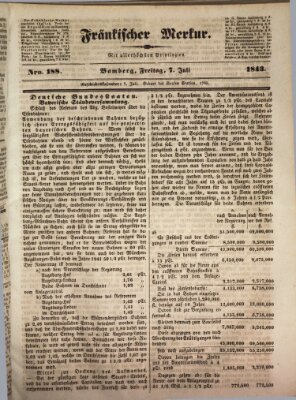 Fränkischer Merkur (Bamberger Zeitung) Freitag 7. Juli 1843