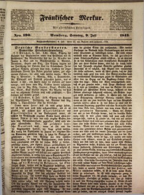 Fränkischer Merkur (Bamberger Zeitung) Sonntag 9. Juli 1843