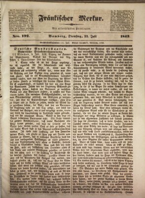 Fränkischer Merkur (Bamberger Zeitung) Dienstag 11. Juli 1843