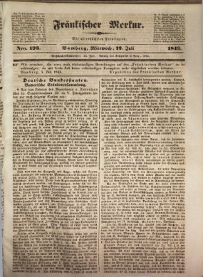 Fränkischer Merkur (Bamberger Zeitung) Mittwoch 12. Juli 1843