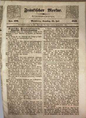 Fränkischer Merkur (Bamberger Zeitung) Samstag 15. Juli 1843