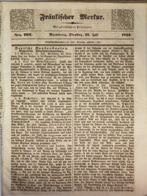 Fränkischer Merkur (Bamberger Zeitung) Dienstag 25. Juli 1843