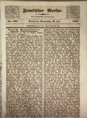 Fränkischer Merkur (Bamberger Zeitung) Donnerstag 27. Juli 1843
