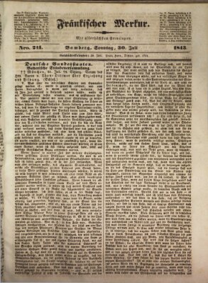 Fränkischer Merkur (Bamberger Zeitung) Sonntag 30. Juli 1843