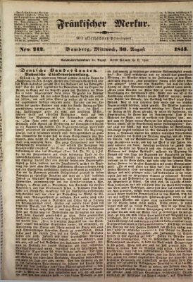 Fränkischer Merkur (Bamberger Zeitung) Mittwoch 30. August 1843