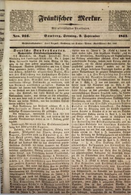 Fränkischer Merkur (Bamberger Zeitung) Sonntag 3. September 1843