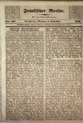 Fränkischer Merkur (Bamberger Zeitung) Montag 4. September 1843