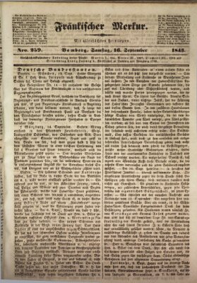 Fränkischer Merkur (Bamberger Zeitung) Samstag 16. September 1843