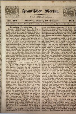 Fränkischer Merkur (Bamberger Zeitung) Dienstag 19. September 1843