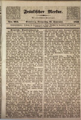 Fränkischer Merkur (Bamberger Zeitung) Donnerstag 21. September 1843