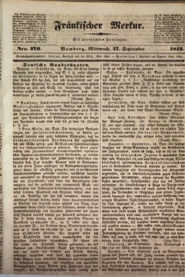 Fränkischer Merkur (Bamberger Zeitung) Mittwoch 27. September 1843