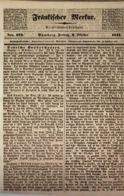 Fränkischer Merkur (Bamberger Zeitung) Freitag 6. Oktober 1843