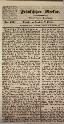 Fränkischer Merkur (Bamberger Zeitung) Samstag 7. Oktober 1843